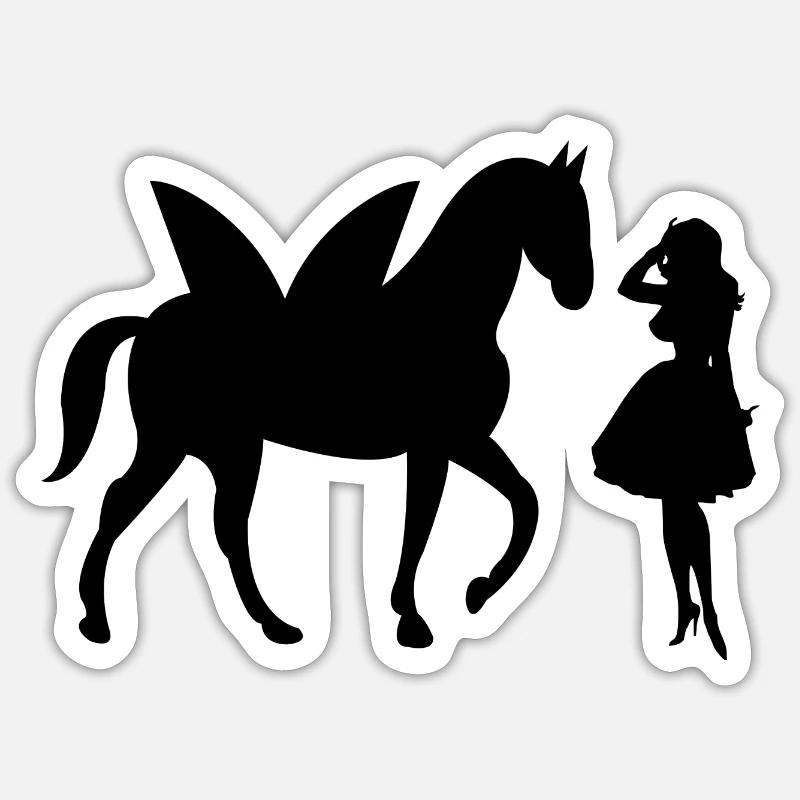 Pferd - Sticker Größe S (10 x 10 cm) - Mattweiß