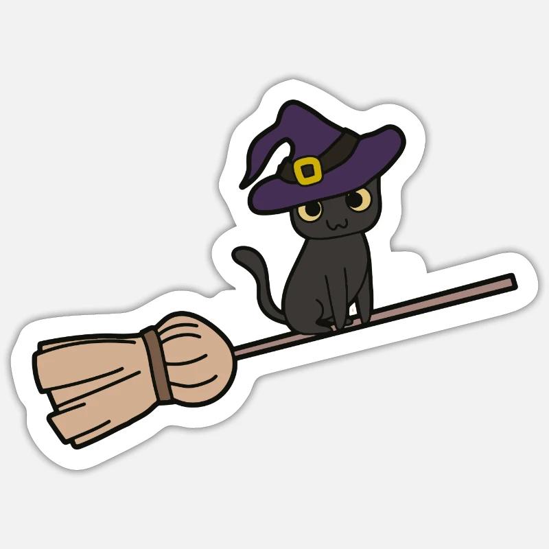 Cat Witch's Bbe - Sticker size S (10 x 10 cm) - white matte