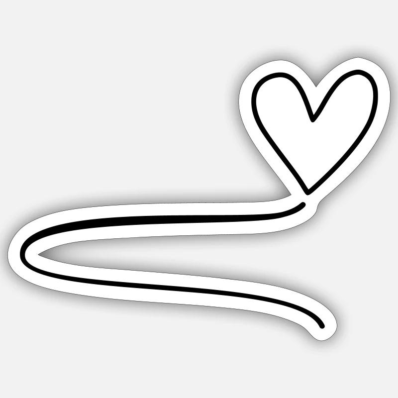 Heart Swing Line - Sticker size S (10 x 10 cm) - white matte