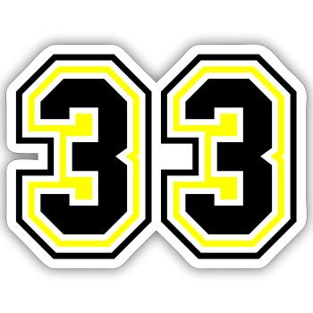 33 Zahl symbol - Sticker Größe S (10 x 10 cm) - Mattweiß - Vorne