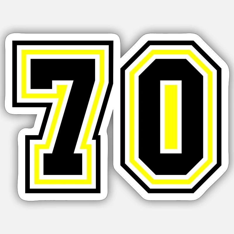 70 nombre symbole - Sticker taille S (10 x 10 cm) - blanc mat
