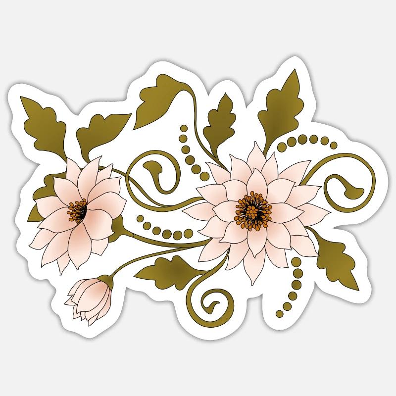 Fleur - Sticker taille S (10 x 10 cm) - blanc mat