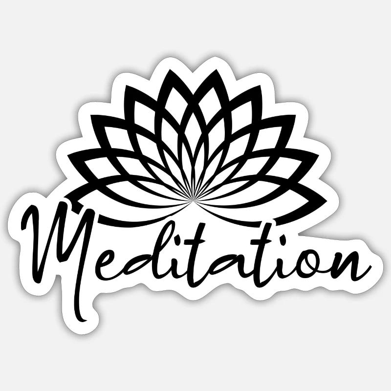 Méditation - Sticker taille S (10 x 10 cm) - blanc mat