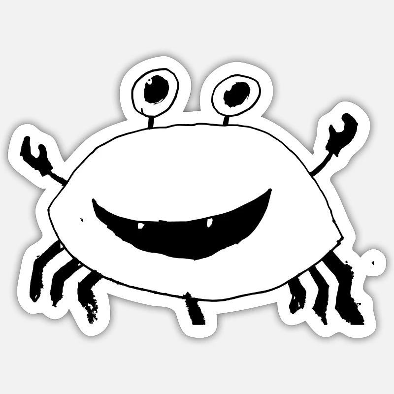 crabe amical Sticker taille S (10 x 10 cm)
