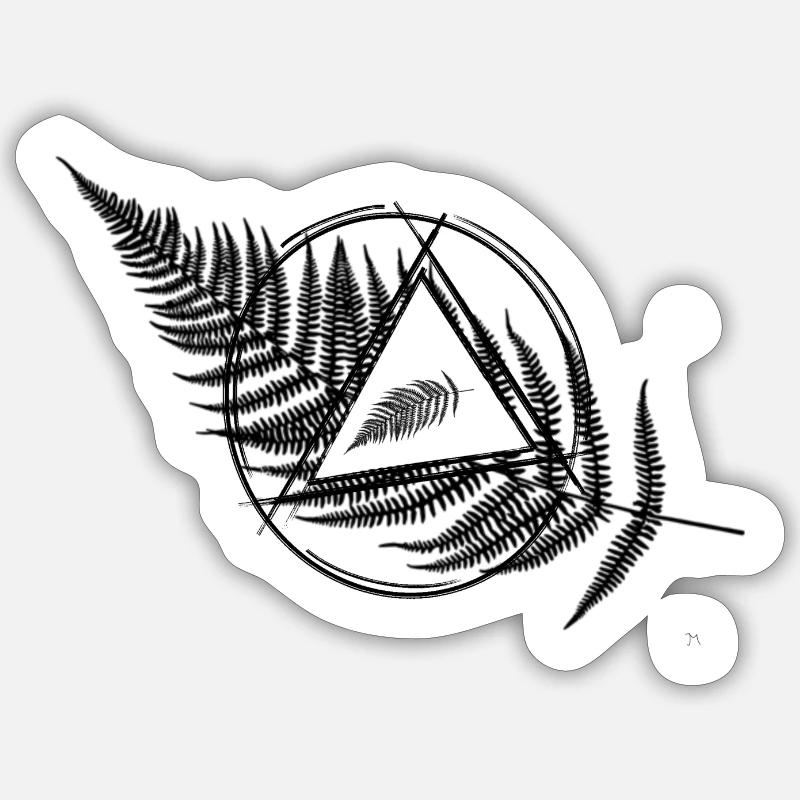 Farn - Hipsterdesign - Sticker Größe S (10 x 10 cm) - Mattweiß