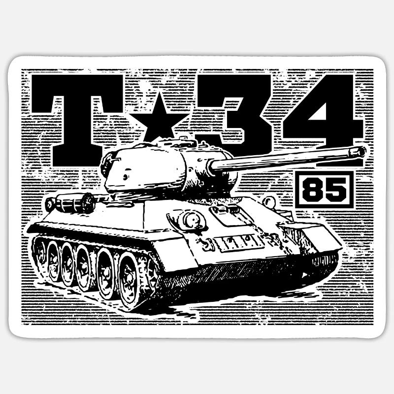 Panzer T-34 85 Silhouette Soviet Russian Sticker Größe S (10 x 10 cm)