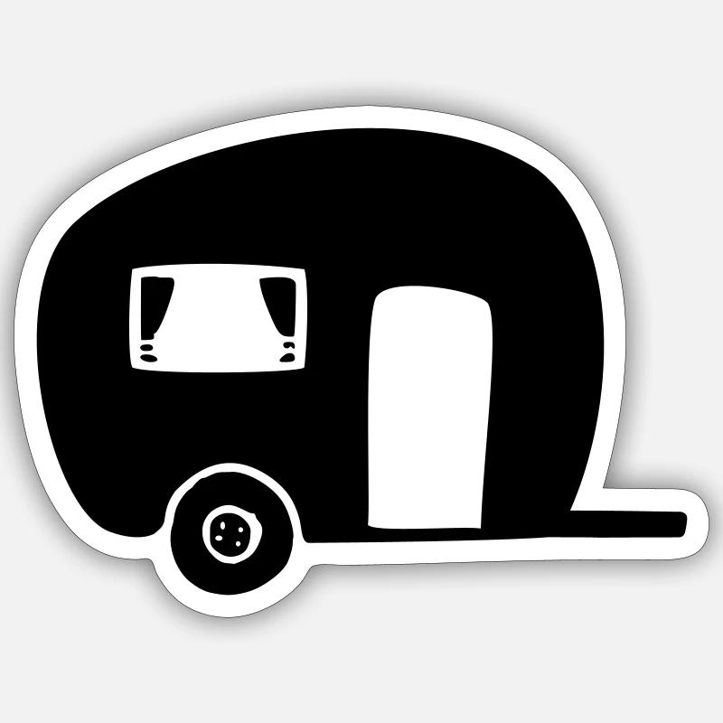 Caravan Camping Camper - Sticker size S (10 x 10 cm) - white matte
