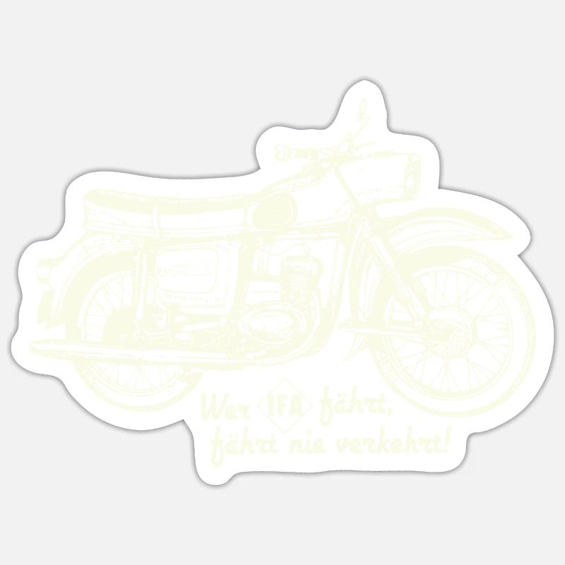 DDR Oldtimer Motorrad - emz Trophy IFA - Sticker Größe S (10 x 10 cm) - Mattweiß