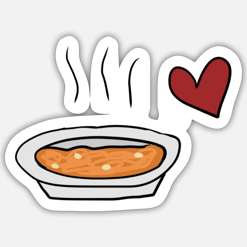 Soup red - Sticker size S (10 x 10 cm) - white matte
