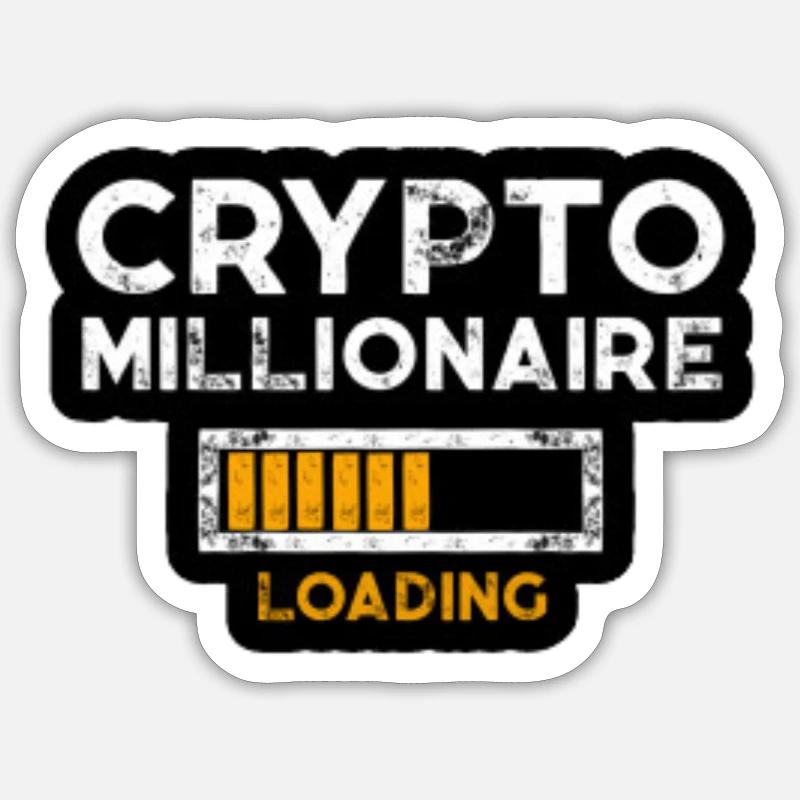 crypto millionaire - Sticker taille S (10 x 10 cm) - blanc mat