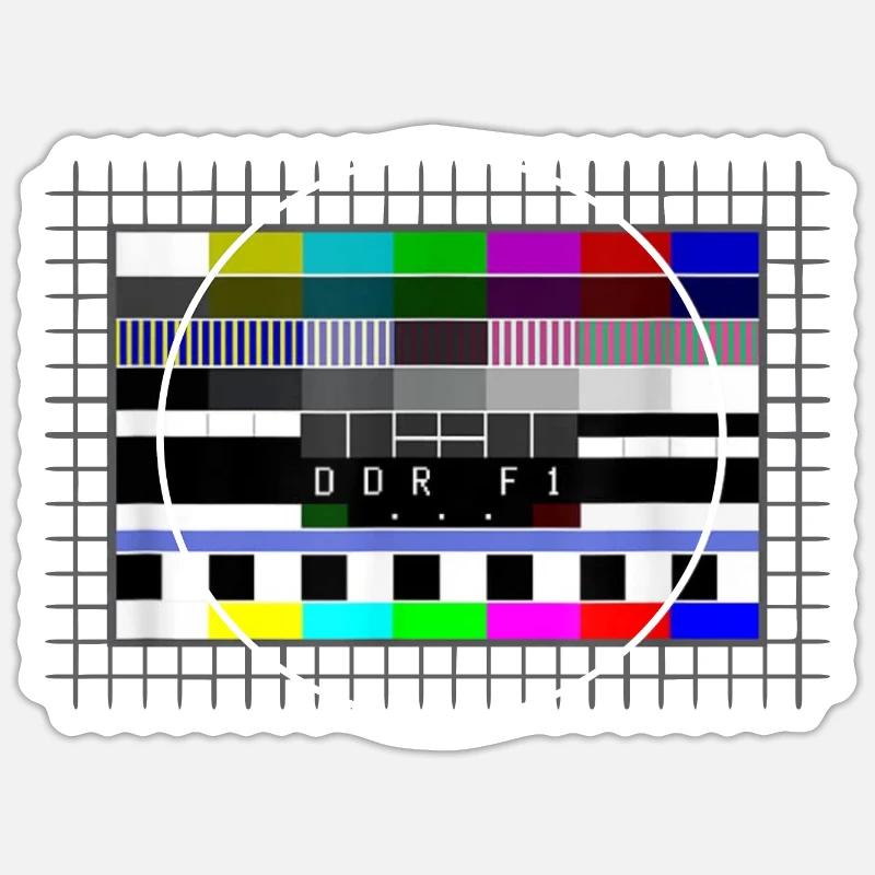 DDR Testbild Retro Ostalgie 80er Jahre Sticker Größe S (10 x 10 cm)