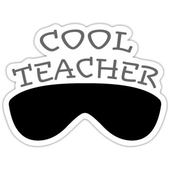 Cool teacher glasses tshirt design - Sticker Größe S (10 x 10 cm) - Mattweiß - Vorne