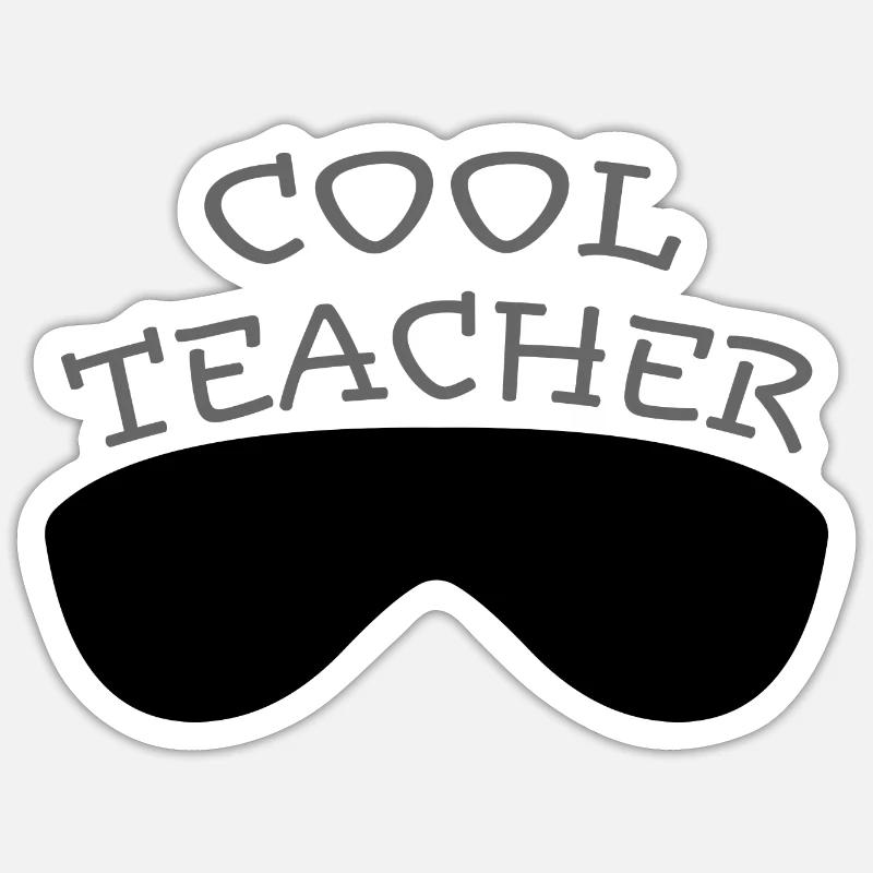 Cool teacher glasses tshirt design - Sticker Größe S (10 x 10 cm) - Mattweiß