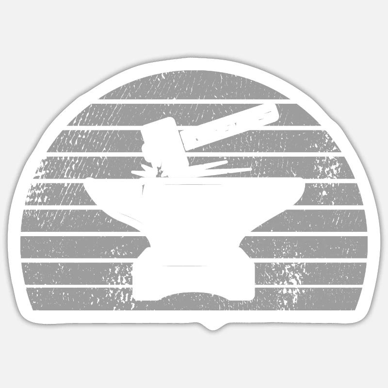 Schmied - Sticker Größe S (10 x 10 cm) - Mattweiß