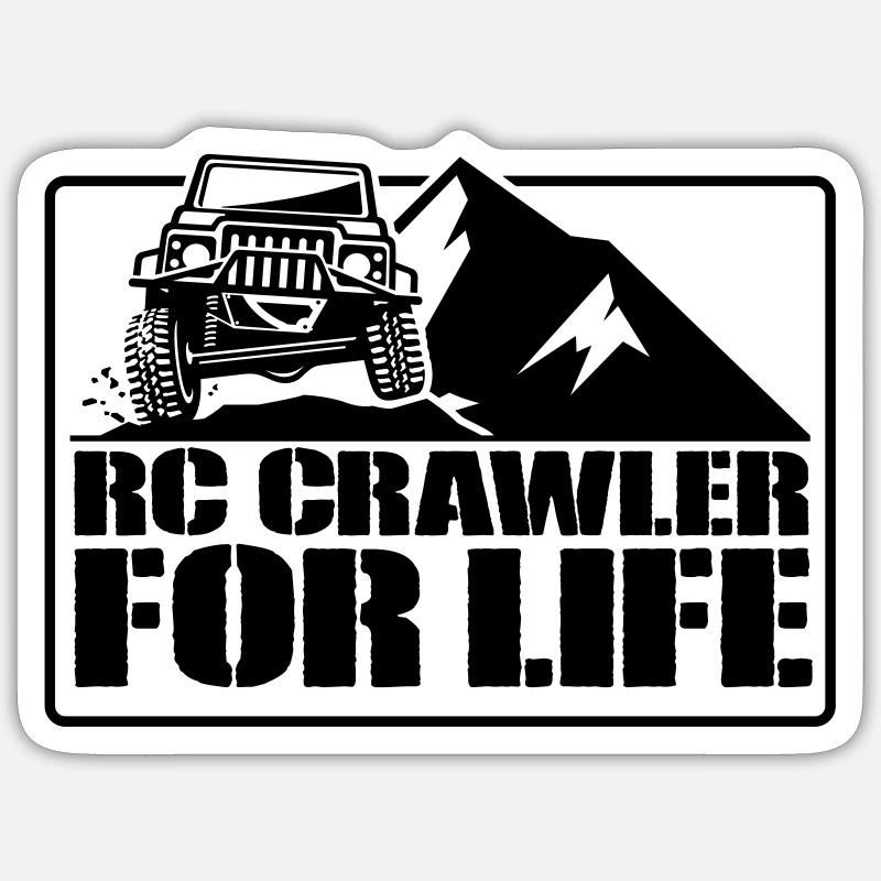 RCCrawler b - Sticker Größe S (10 x 10 cm) - Mattweiß