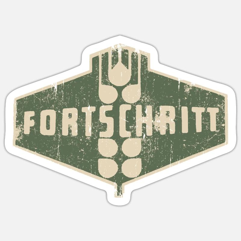 IFA FORTSCHRITT - Retro Logo Ostalgie LPG - Sticker Größe S (10 x 10 cm) - Mattweiß