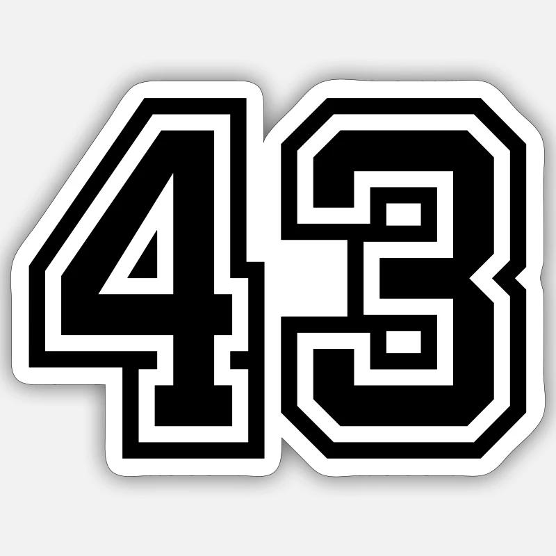 43 Symbole numérique - Sticker taille S (10 x 10 cm) - blanc mat
