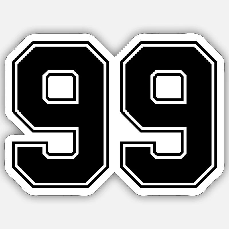 99 - Sticker Größe S (10 x 10 cm) - Mattweiß
