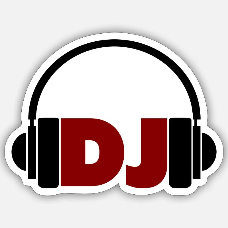 Casque DJ DeeJay - Sticker taille S (10 x 10 cm) - blanc mat