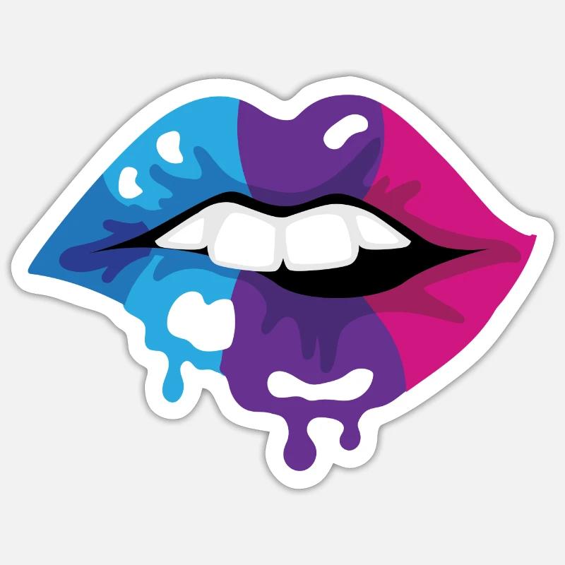 Coloured Lips Sticker size S (10 x 10 cm)