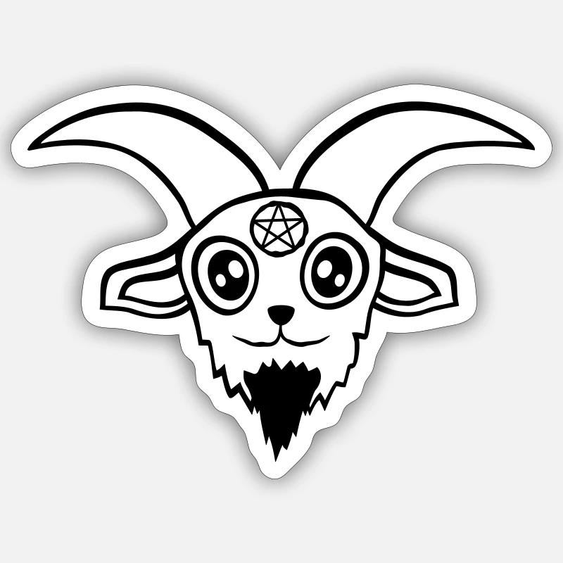 Pentagramme Diable Chèvre Sticker taille S (10 x 10 cm)