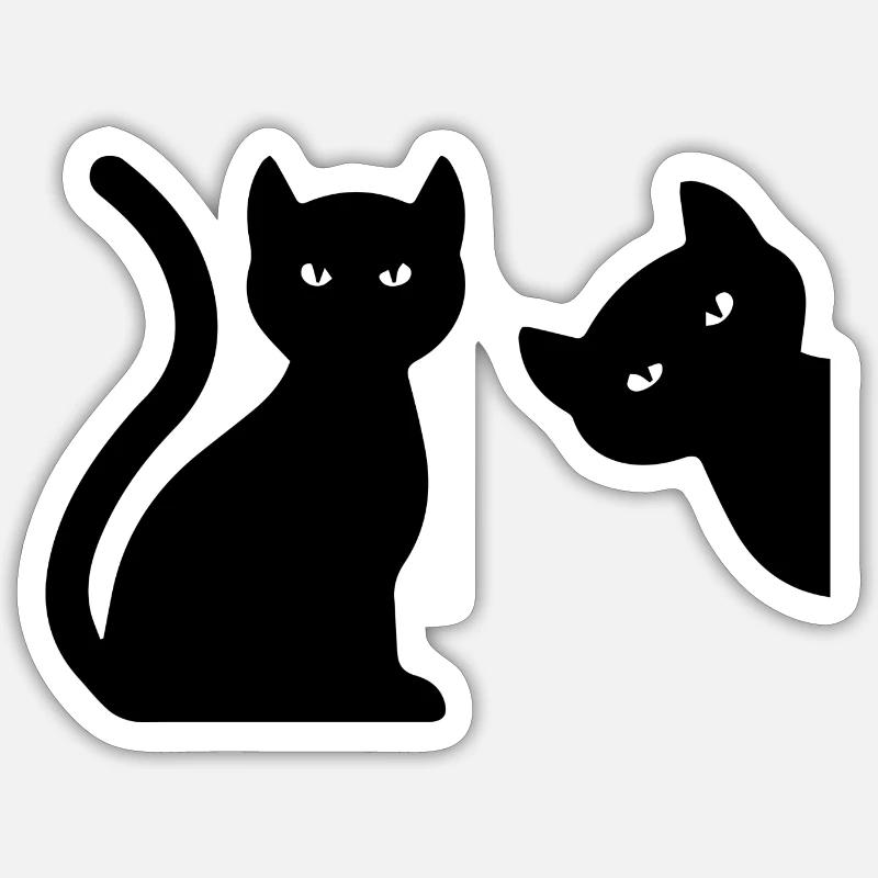 Cat Katze - Sticker Größe S (10 x 10 cm) - Mattweiß