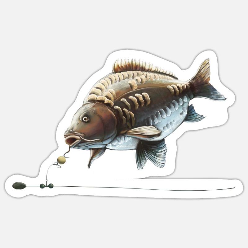 Conception de la pêche à la carpe Chod Rig pour les pêcheurs - Sticker taille S (10 x 10 cm) - blanc mat