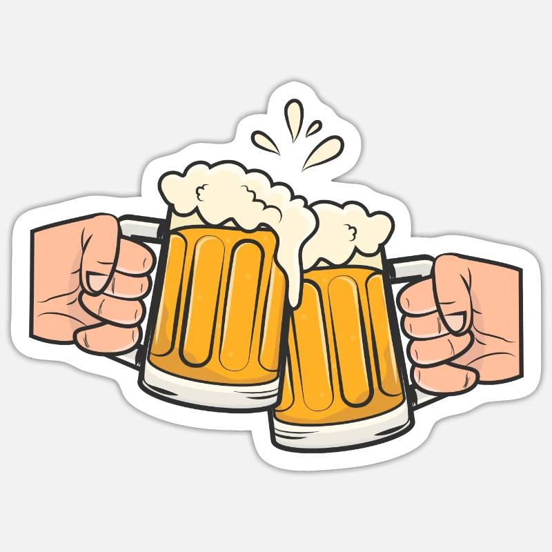 Bière - Sticker taille S (10 x 10 cm) - blanc mat