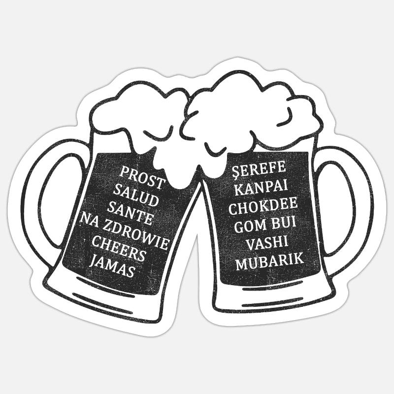 Acclamations dans différentes langues Sticker taille S (10 x 10 cm)