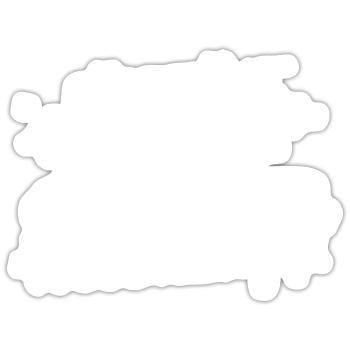 Männerglitzer - Sticker Größe S (10 x 10 cm) - Mattweiß - Vorne