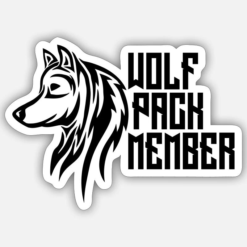 Wolf Pack Member - Sticker Größe S (10 x 10 cm) - Mattweiß