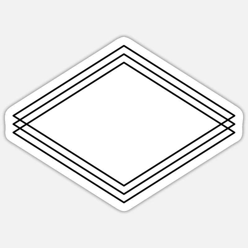 Raute schwarz eckig Trippel Sticker Größe S (10 x 10 cm)
