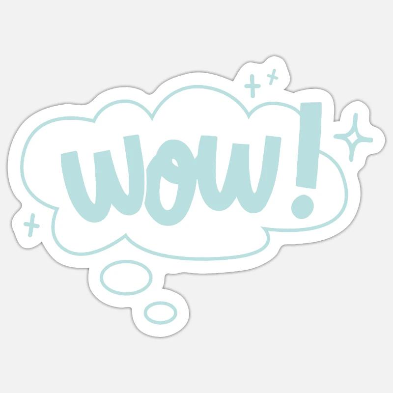 Wow! mint - Sticker Größe S (10 x 10 cm) - Mattweiß