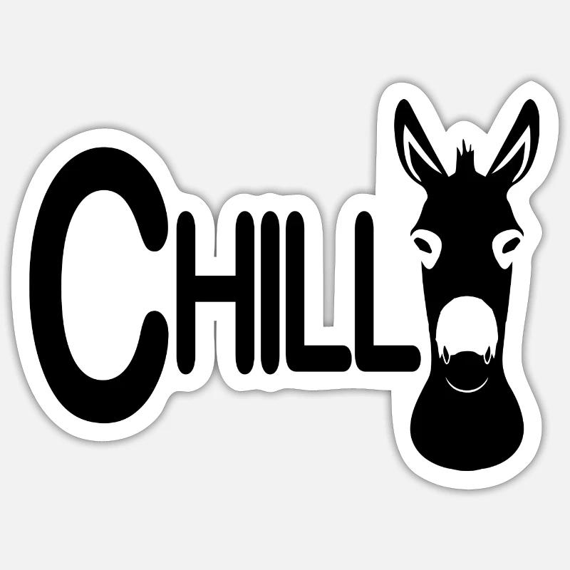 Donkey Esel - Sticker size S (10 x 10 cm) - white matte