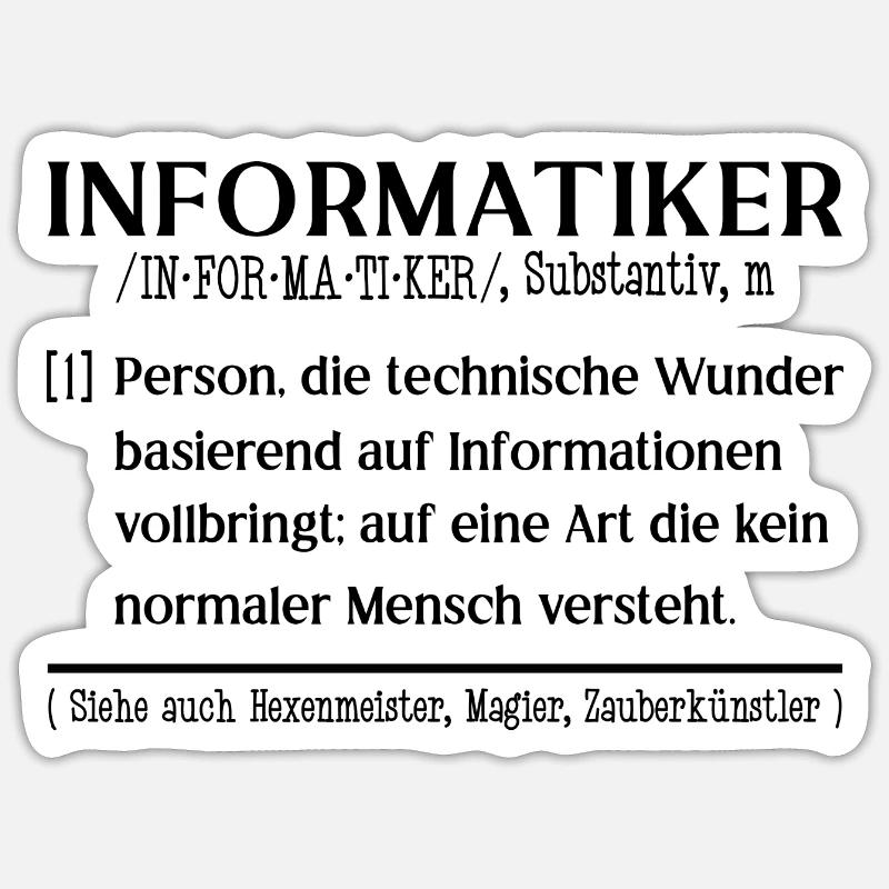 Informatiker Duden Definition - Sticker Größe S (10 x 10 cm) - Mattweiß