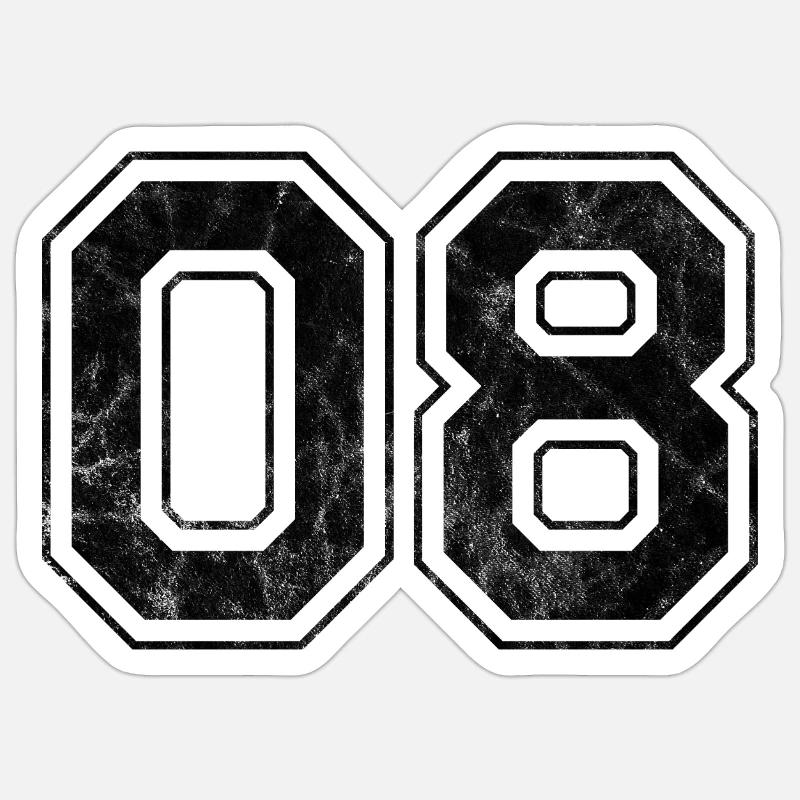 Numéro 08 - Sticker taille S (10 x 10 cm) - blanc mat