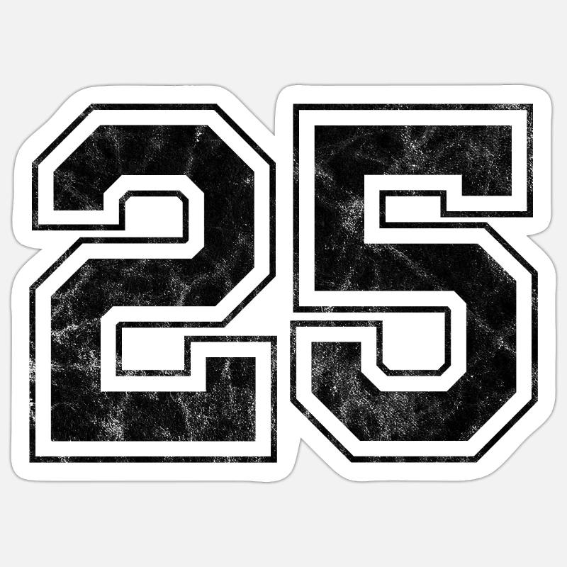 Numéro 25 - Sticker taille S (10 x 10 cm) - blanc mat
