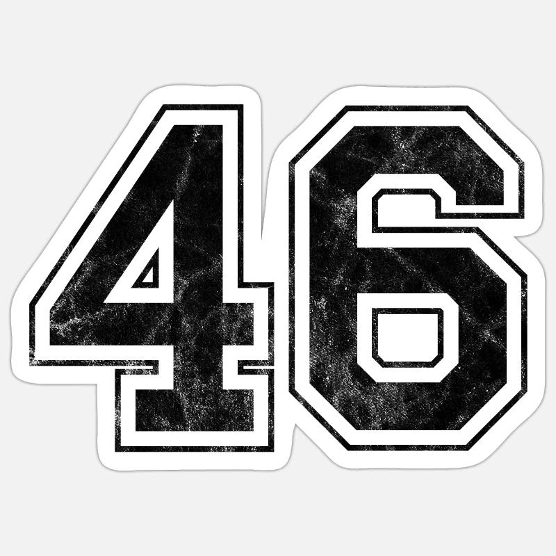 Numéro 46 - Sticker taille S (10 x 10 cm) - blanc mat
