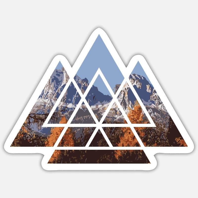Mountains Abstract - - Sticker size S (10 x 10 cm) - white matte