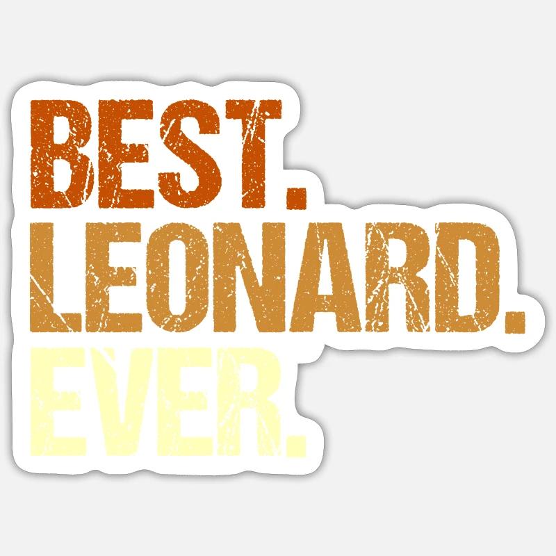 Leonard - Sticker taille S (10 x 10 cm) - blanc mat