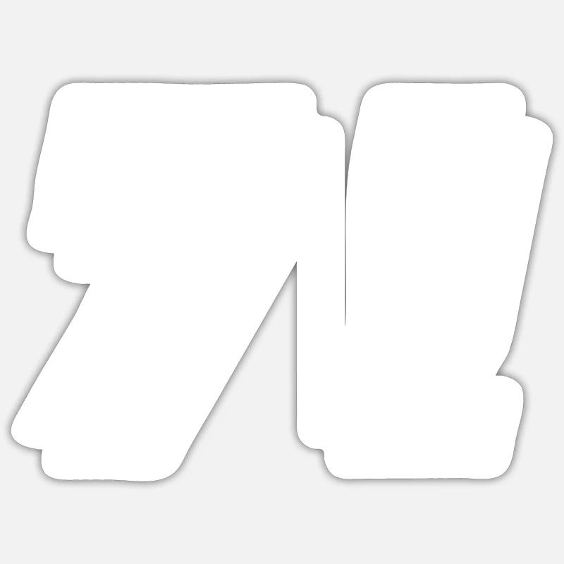 Symbole numérique 71 - Sticker taille S (10 x 10 cm) - blanc mat