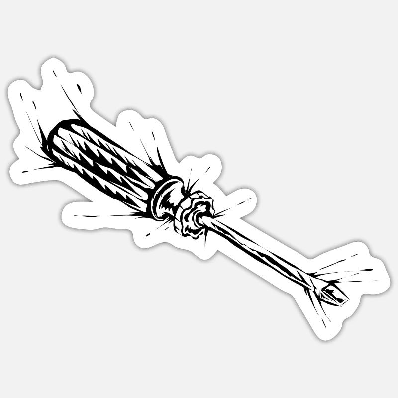 Craftsman screwdriver - Sticker size S (10 x 10 cm) - white matte