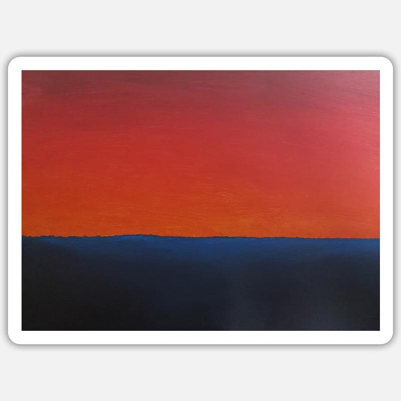 Coucher de soleil - Sticker taille S (10 x 10 cm) - blanc mat