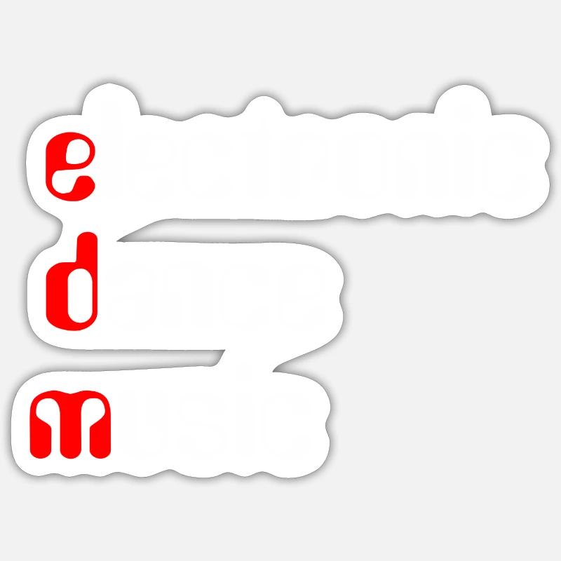 EDM Electronic Dance Music - Sticker Größe S (10 x 10 cm) - Mattweiß