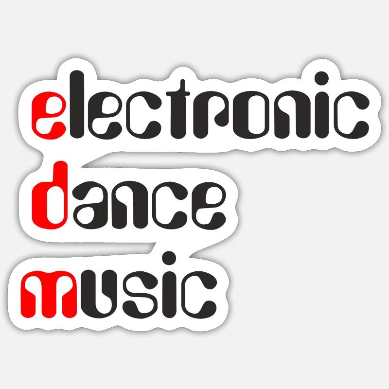 EDM Electronic Dance Music - Sticker Größe S (10 x 10 cm) - Mattweiß