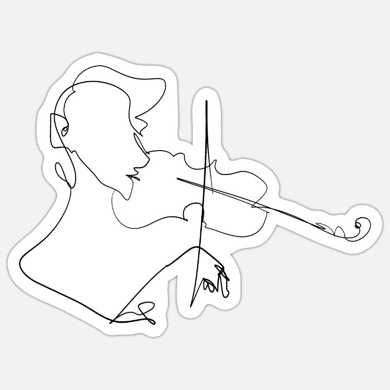 violin - Sticker size S (10 x 10 cm) - white matte