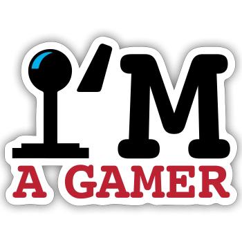 A Gamer Bold Typography - Sticker size S (10 x 10 cm) - white matte - Front