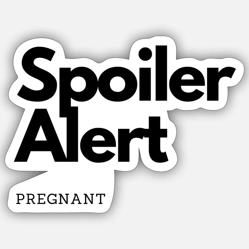 Spoiler Alert Conception enceinte - Sticker taille S (10 x 10 cm) - blanc mat