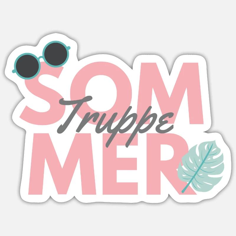 Sommer Truppe - Sticker Größe S (10 x 10 cm) - Mattweiß