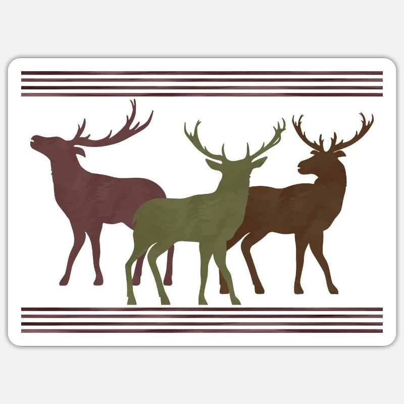 Hirsch - Sticker Größe S (10 x 10 cm) - Mattweiß